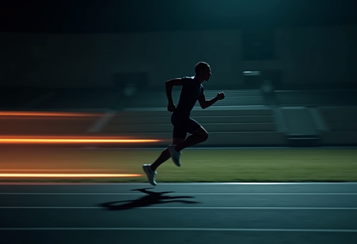 Atleta w sprincie z rozmyciem ruchu
