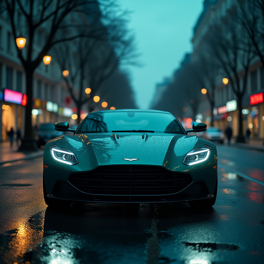 Aston Martin - teal, wynajem VELOCE